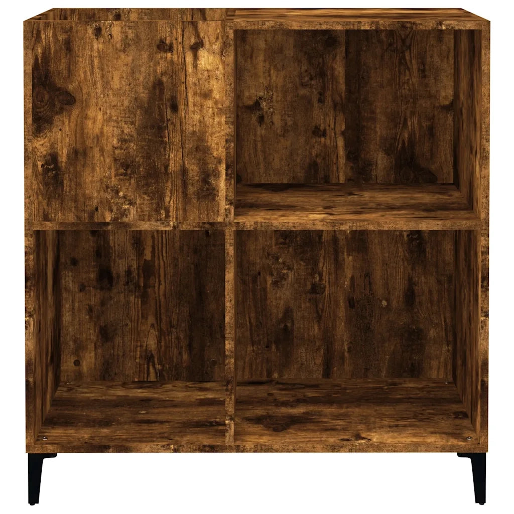 Mobile Porta Dischi Rovere Fumo 84,5x38x89 cm Legno Multistrato 832002