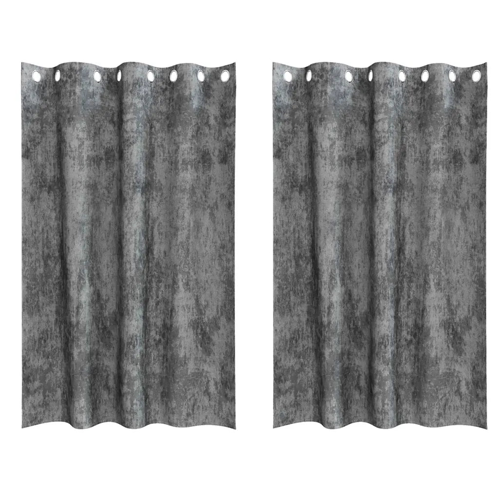 Tende in Velluto con tende 2 pcs Grigio 175 x 140 cm Velluto 4107654