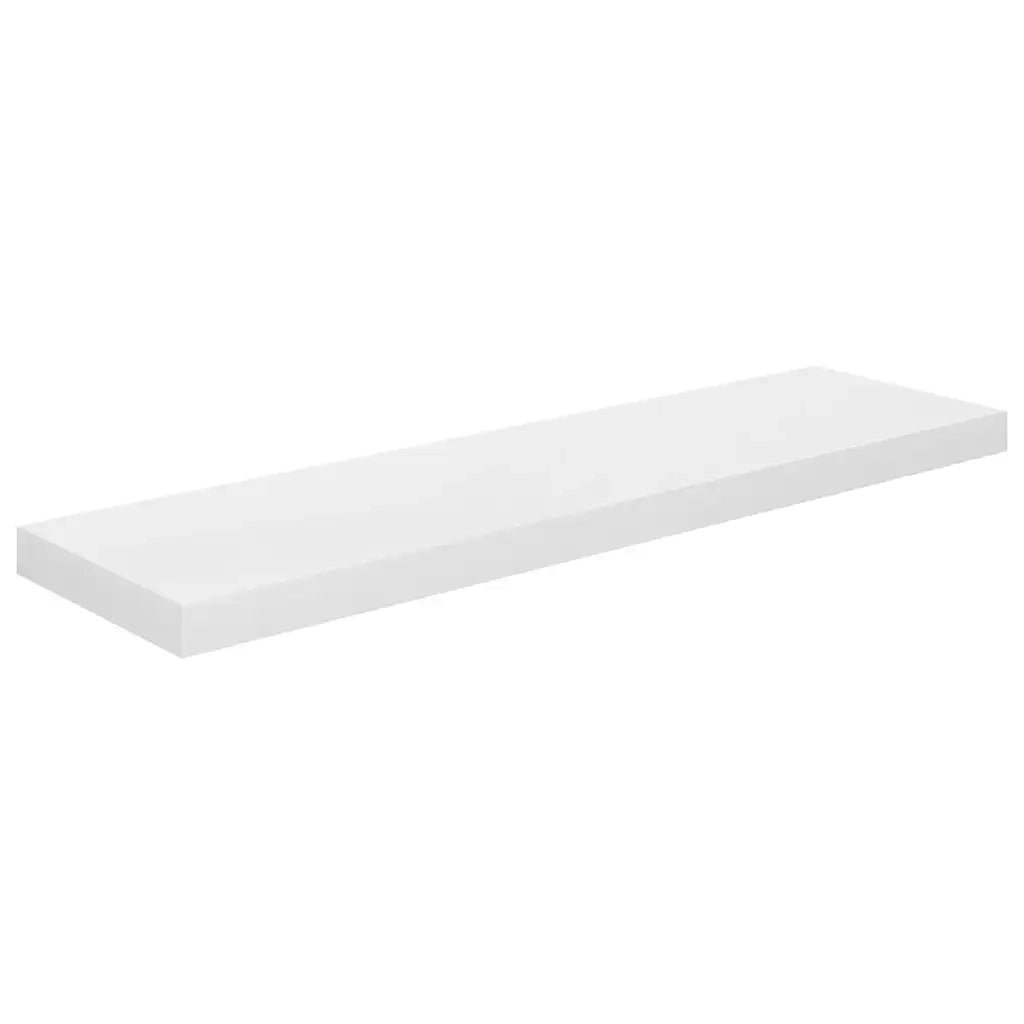 Scaffale a Parete Bianco Lucido 90x23,5x3,8 cm in MDF 323754
