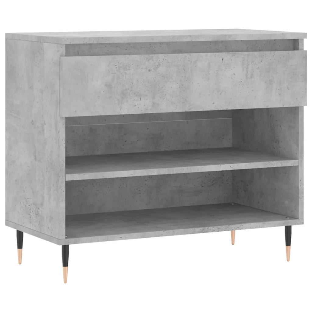 Scarpiera-Scaffale per scarpe Grigio Cemento 70x36x60 cm in Legno Multistrato 169143