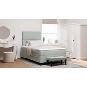 Letto a molle con materasso Grigio chiaro 120 x 200 cm Velluto