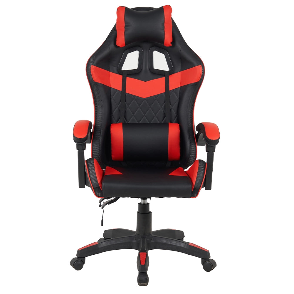 Sedia da Gaming con Led RGB Altezza Regolabile 106-116 cm in Pelle PU Rosso e Nero