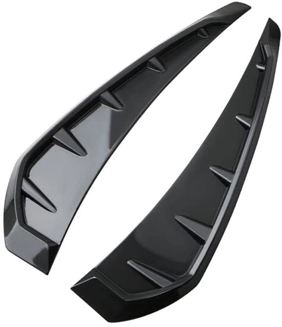 Accessori Auto Decorativi - Fregio Fender Luccicante Nero - Griglia di Ventilazione Portiera - Materiale TPU Resistente - 34x10,5 cm - 2 Pezzi - Decorazione Auto