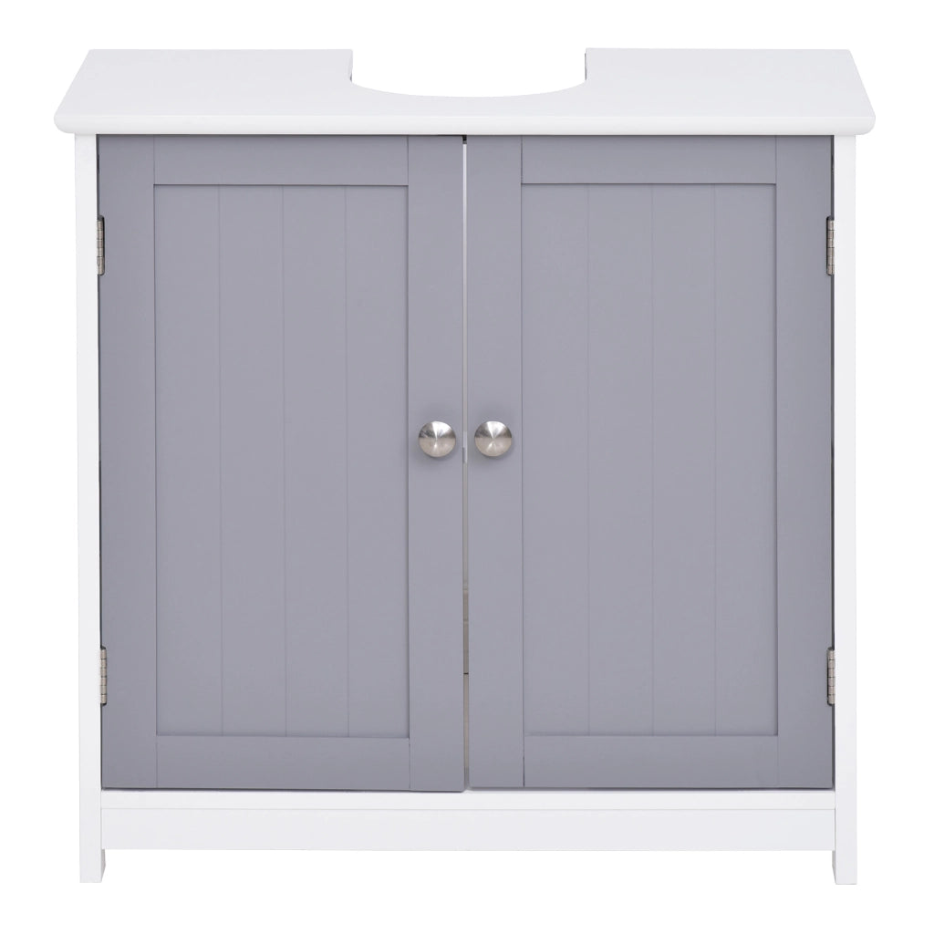 Mobile Bagno Sottolavabo ¨C zephmum ¨C 2 Ante Grigio Bianco Legno 60x30x60 cm