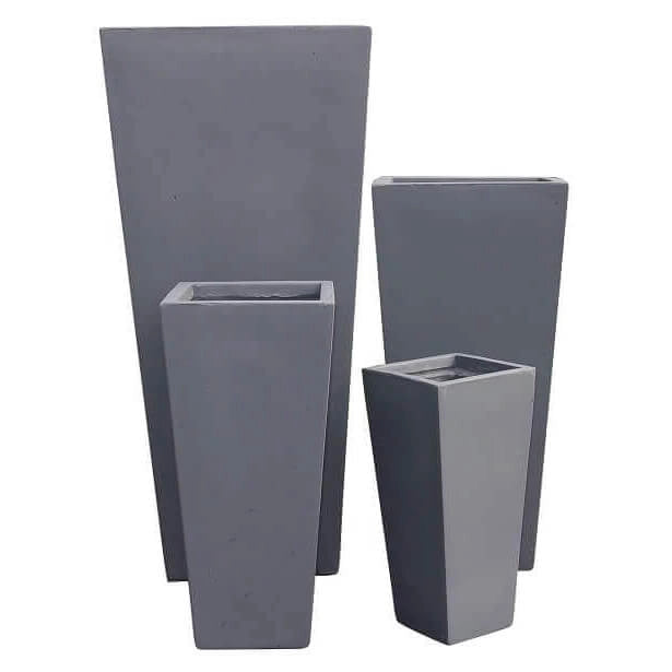 Set di 4 vasi da Giardino in Fibra di argilla cm 43x43x89 - DERRICK
