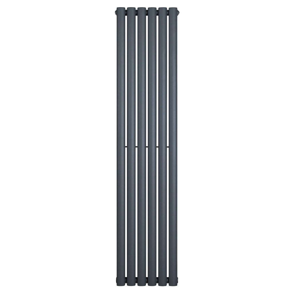 Radiatore Verticale Design Ovale Colonna Singola Antracite 1600x360 mm