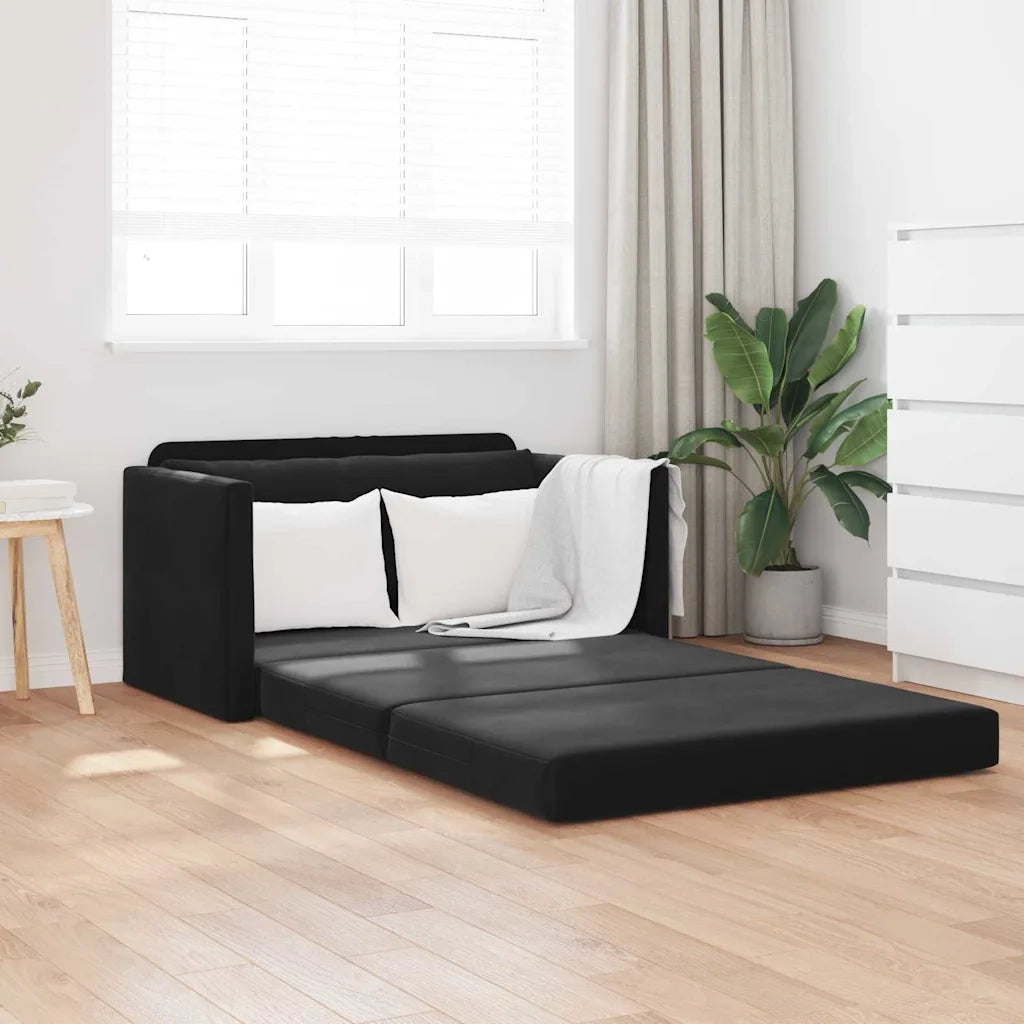 vidaXL Divano letto Nero 124 x 204 x 61 cm Velluto