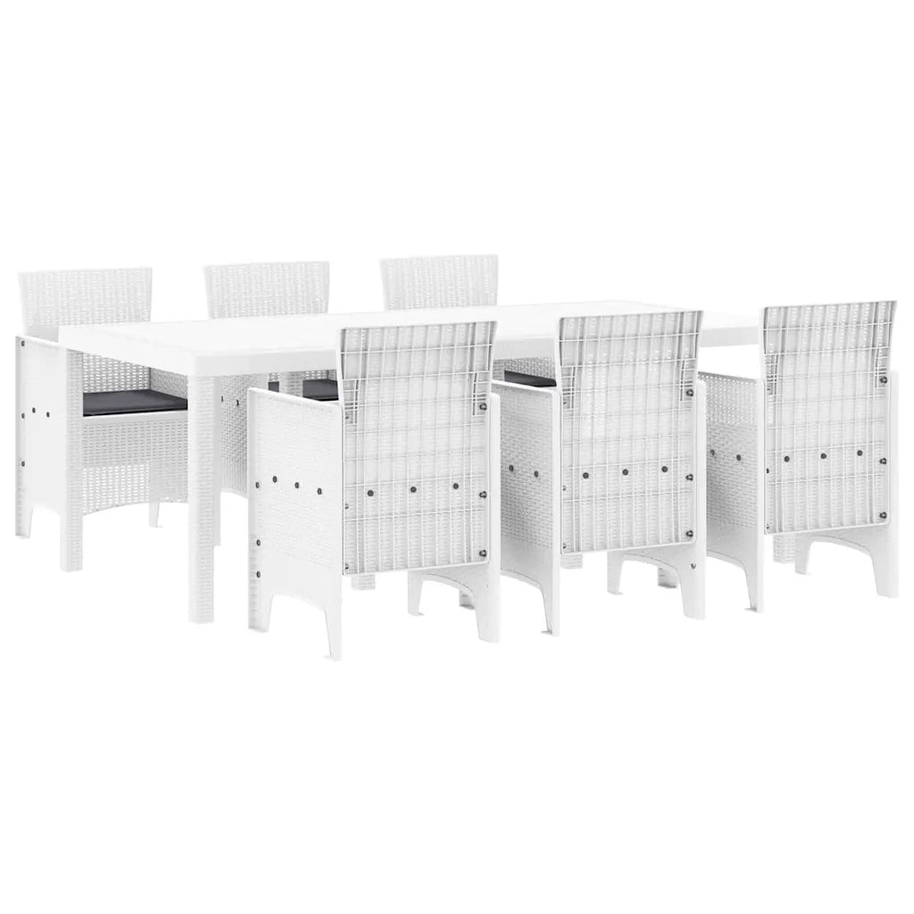 Set da Pranzo per Giardino 7 pcs Bianco Polipropilene 3378725