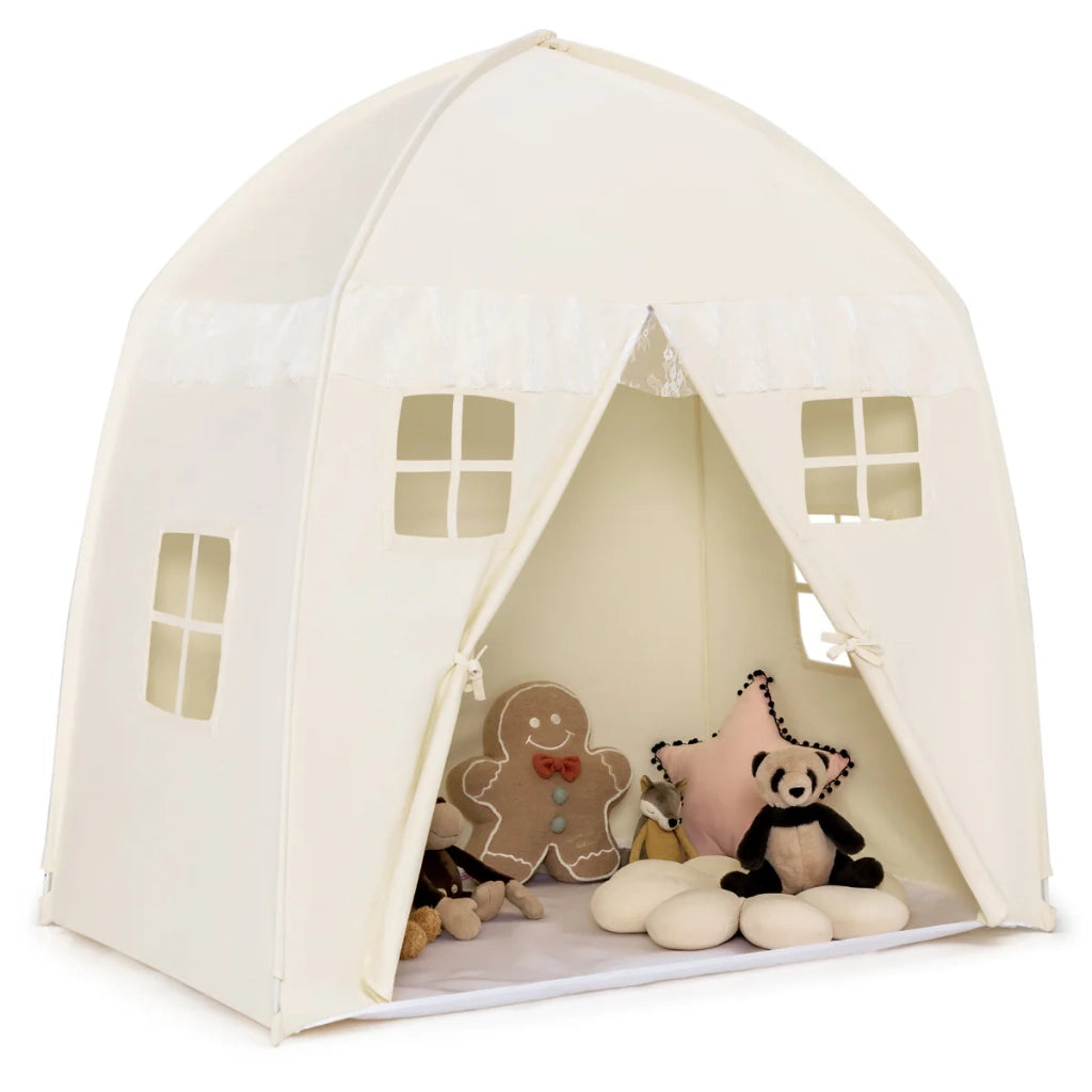 Tenda da gioco per bambini 143 x 100 x 155 cm spazio confortevole design pratico cotone bianco 20_0014296