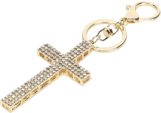 Accessorio per chiave unico disegno croce - catena - accessorio per borsa - hanger per auto - regalo - 1 pezzo - anello per chiave