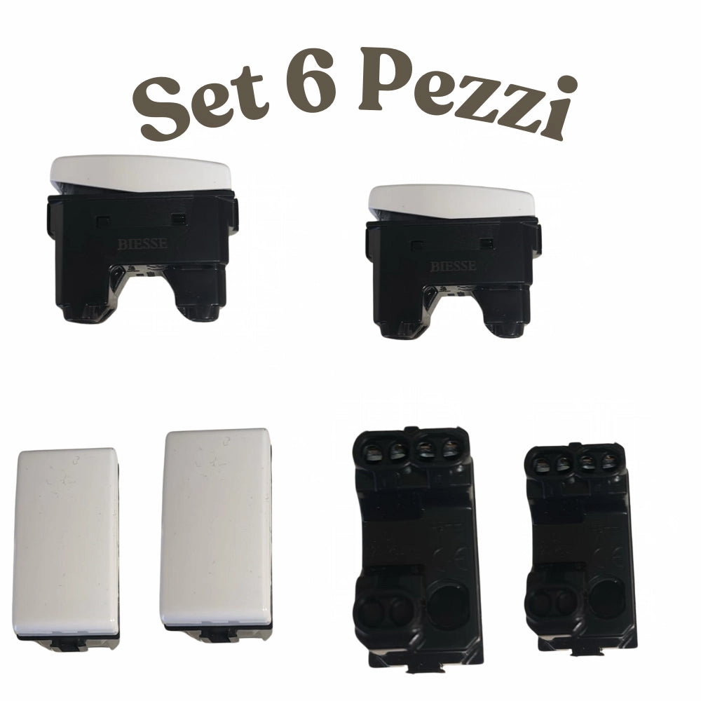 Kit interruttore unipolare illuminabile 16ax compatibile bticino matix *** numero pezzi 6, confezione 1