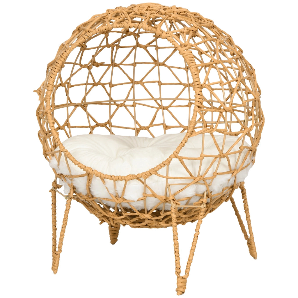 Letto per gatti in rattan con cuscino ¨C Zephmum ¨C Marrone ?45x57 cm