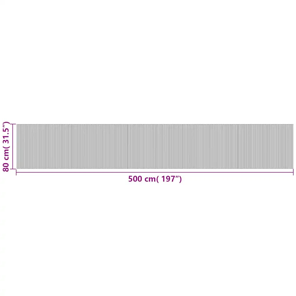 Tappeto Rettangolare Marrone 80x500 cm in Bambù 376794