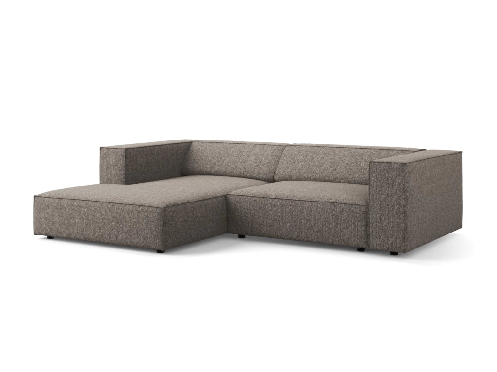 Cosmopolitan Design - Divano angolare sinistro "Arendal" 3 posti in ciniglia grigio 