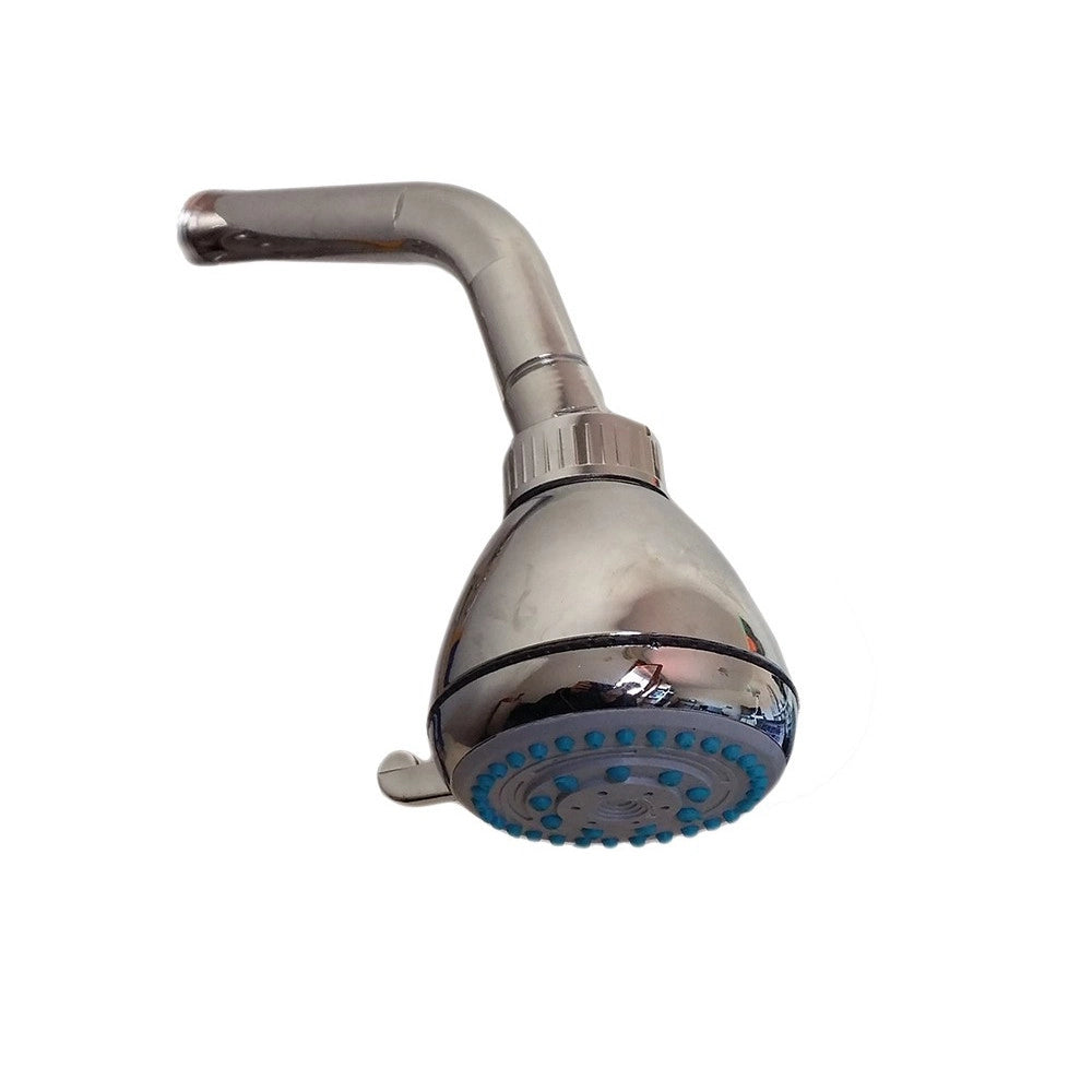 Trade Shop - Soffione Doccia A Muro Doccetta Fissa Effetto Pioggia 3 Getti Braccio 15cm -