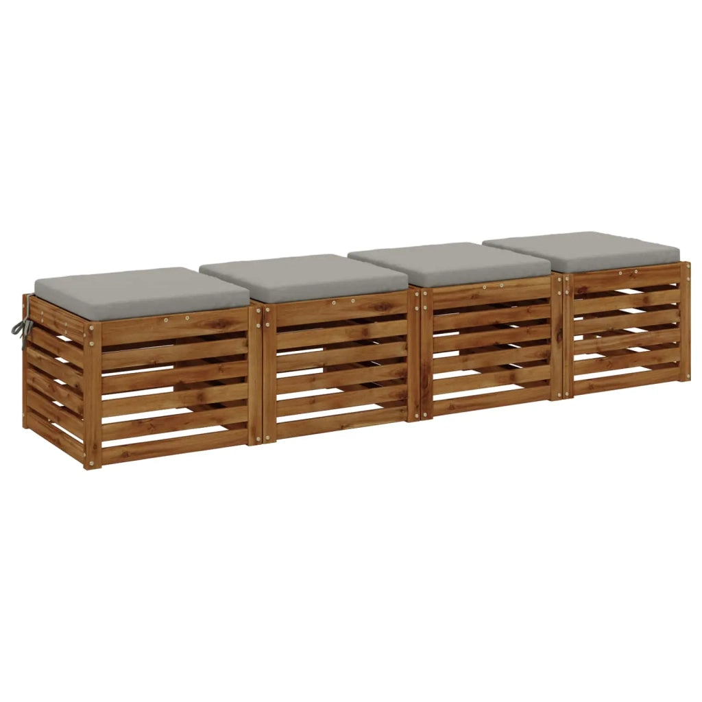 Cuscini per Sedia in 4 Pezzi SOEST 4 pz 100% Poliestere Grigio 944459