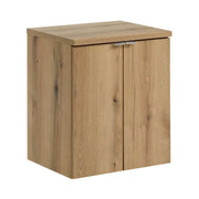 Set da bagno sospeso VANO in rovere 50cm: mobili sotto lavabo con armadietti + piano per lavabo