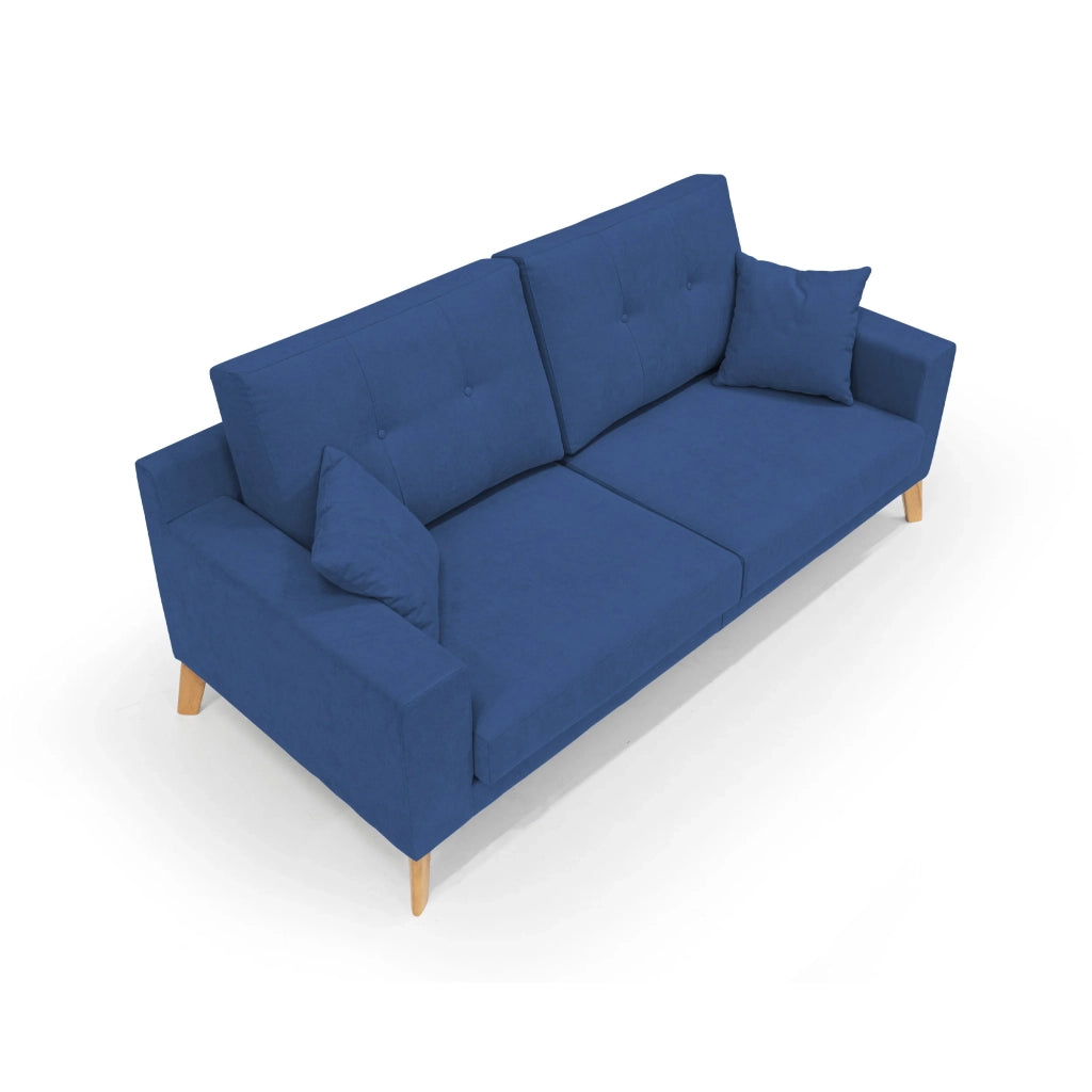 Danish Divano moderno in tessuto morbido impermeabile T02 166 cm blu