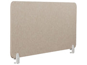 Schermo da tavolo Beige PET Board Copertura in tessuto 120 x 50 cm Schermo acustico Morsetti di montaggio modulari Casa Ufficio