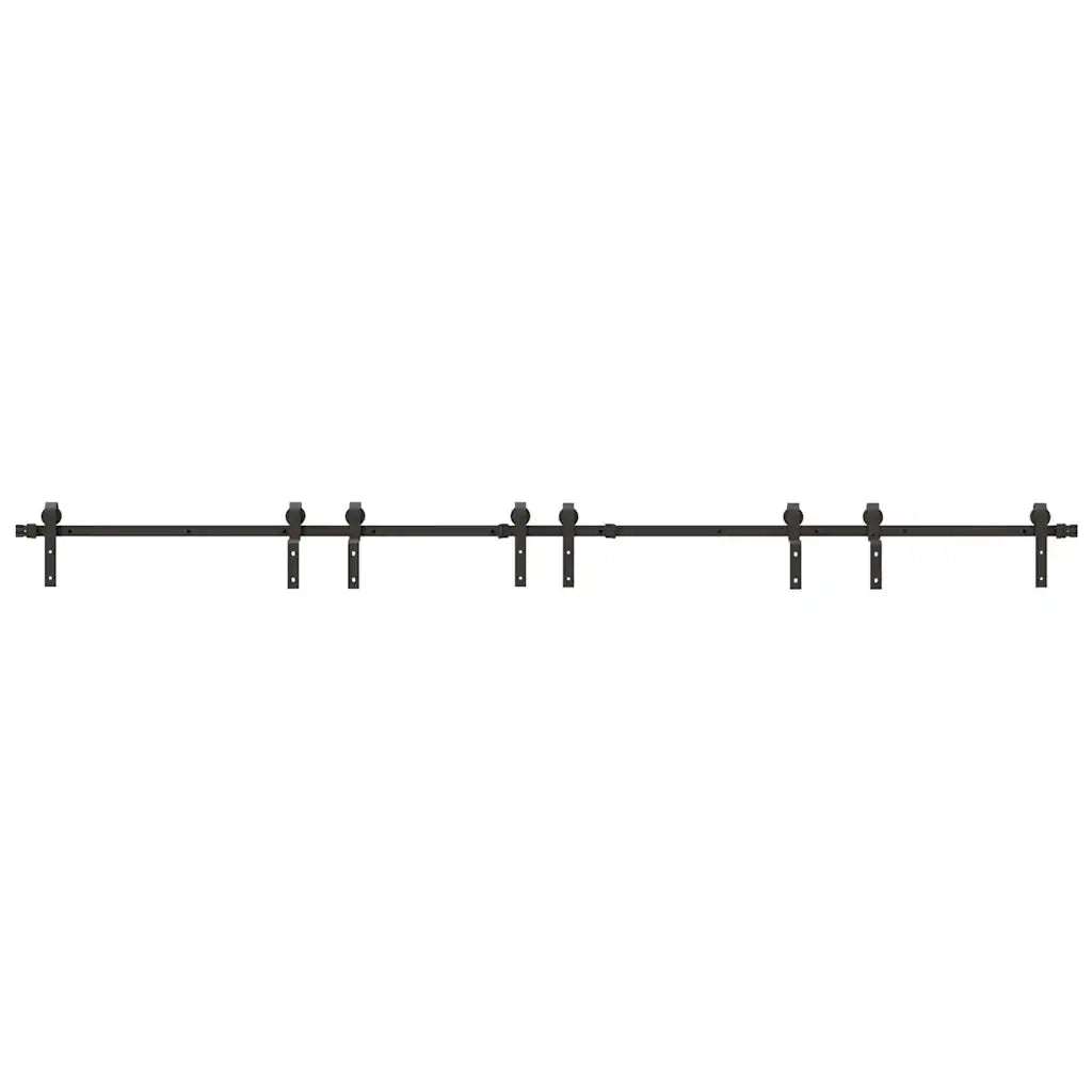 Kit di Binari per Porte Scorrevoli 366 cm Acciaio Nero CFW1419320
