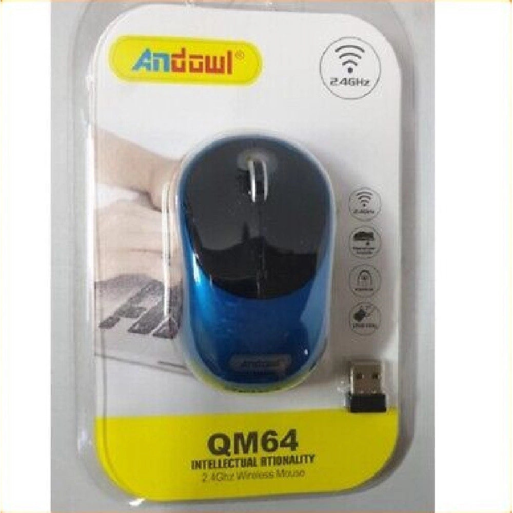 Trade Shop - Mouse Ottico Senza Fili Wireless Usb 3200 Dpi 2,4ghz Ergonomico Vari Colori Qm64 -