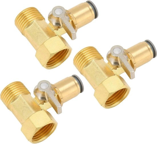 Divisorio di tubo per giardino metallico - 3 pezzi Adattatore di 3 vie per tubo 3 Stuks Slangfitting Tee Lavatrice