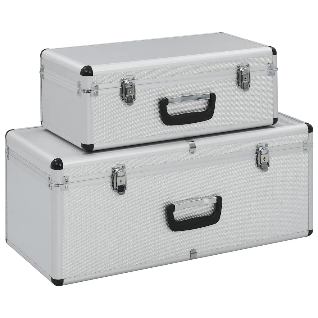 Valigette 2 pz in Alluminio Argento   cod mxl 23818