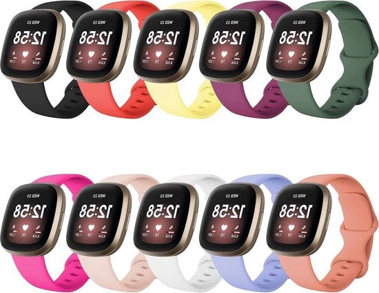 Cinturino Sport Silicone Flessibile a Colori Solido per Fitbit Versa 3 / Fitbit Sense - Compatibile con Versa 4 / Sense 2 - Donna Uomo