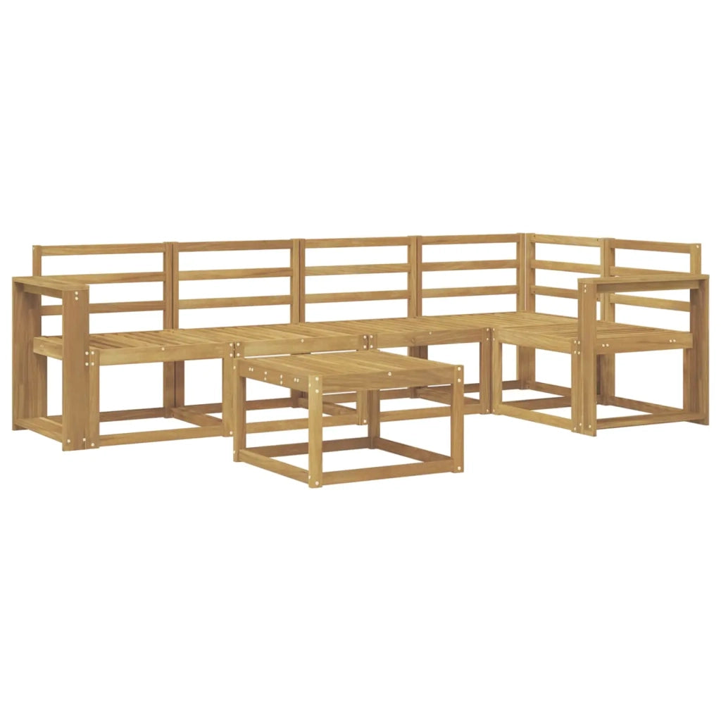 Set di divani da esterno 6 pcs Bianco Legno di Acacia Massello 3387668