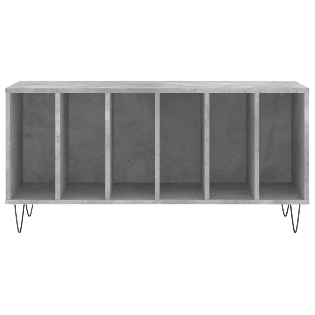 Mobiletto porta dischi in vinile pratico e in stile industriale 100 x 38 x 48 cm in legno composito grigio cemento 02_0049150