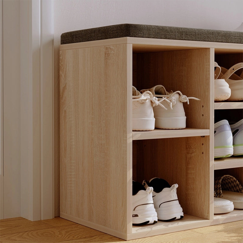 ARMADIETTO PER SCARPE CON SEDUTA PANCA MODERNA ROVERE SONOMA LOFT 104 CM