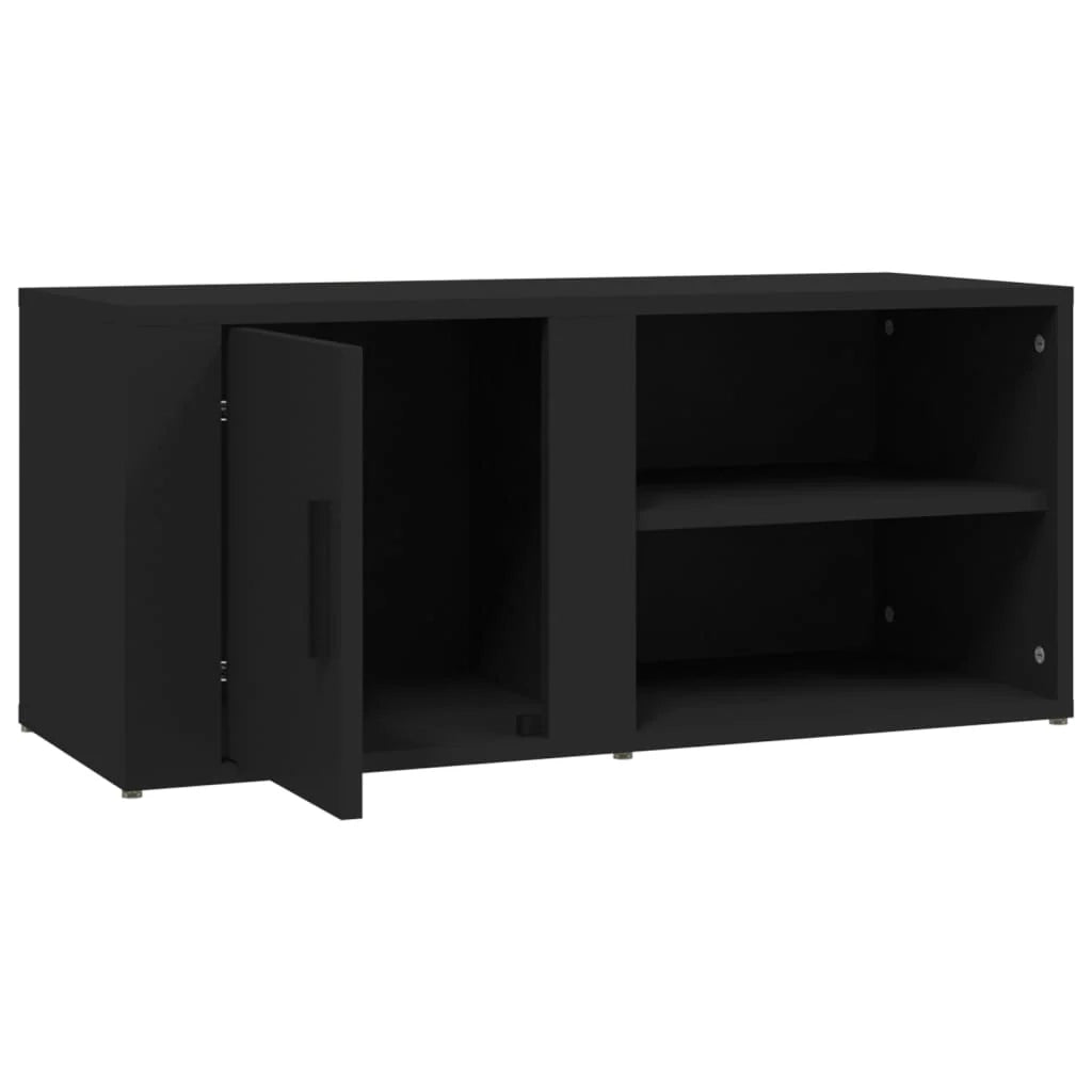 Mobile TV multimediale mensola TV credenza mobile TV sala da pranzo soggiorno camera da letto 2 pezzi 80 x 31,5 x 36 cm legno ingegnerizzato nero 02_0028564