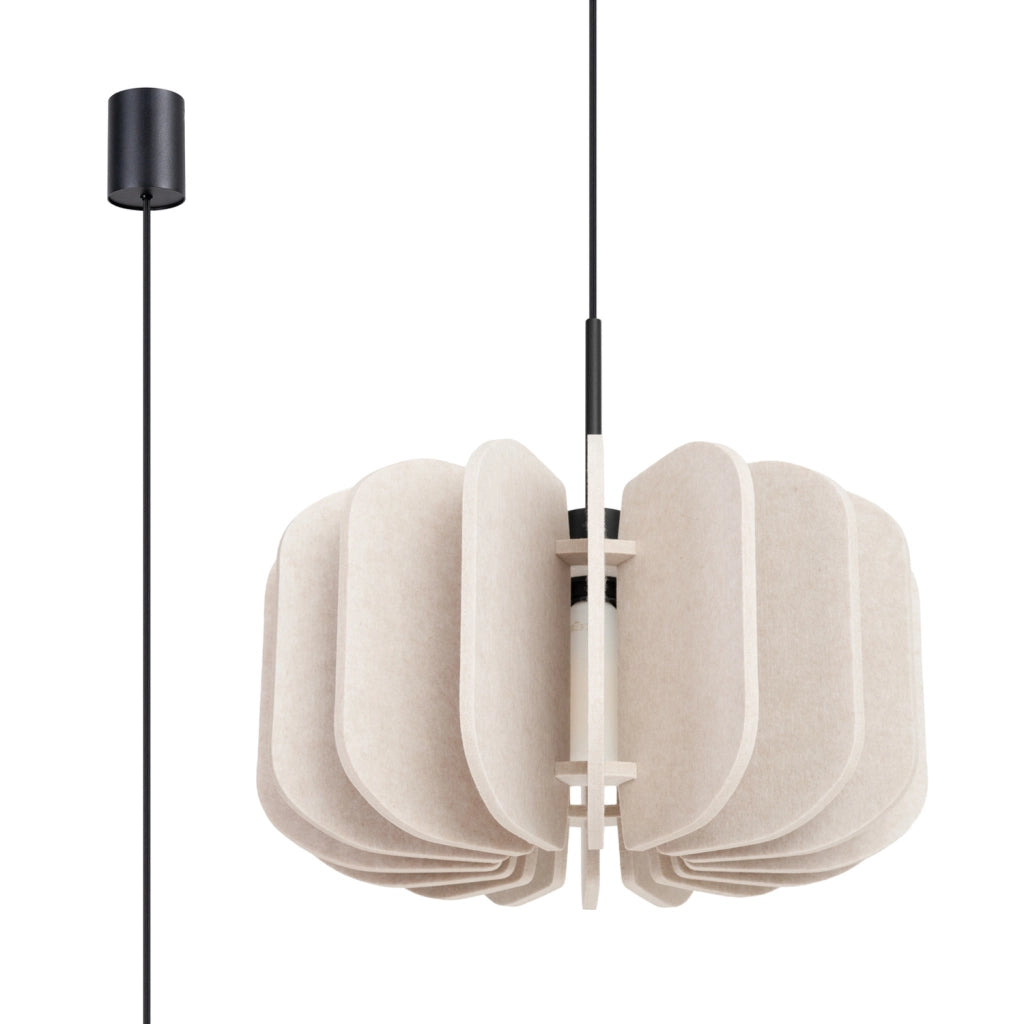 Lampada sospesa BARDEO moderna feltro beige Ø45cm E27