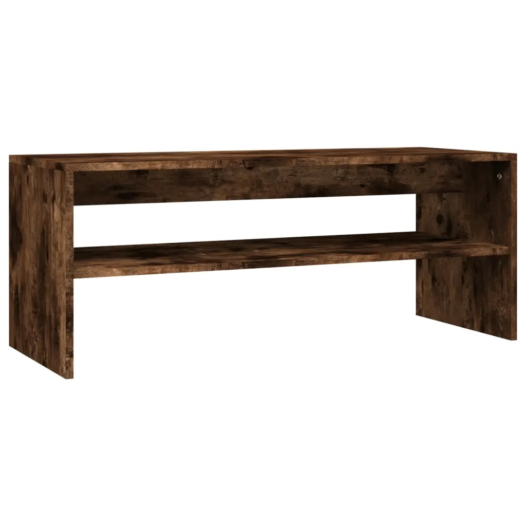 Tavolino da Salotto Rovere Fumo 100x40x40 cm Legno Multistrato 815255