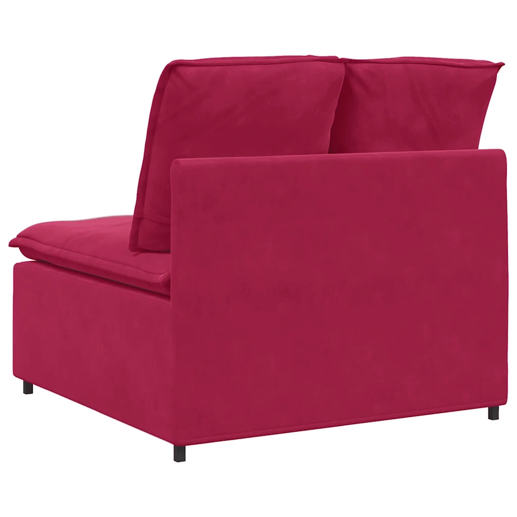 Modulo Centrale Divano Modulare con Cuscini Rosso Vino 100 cm 4104433