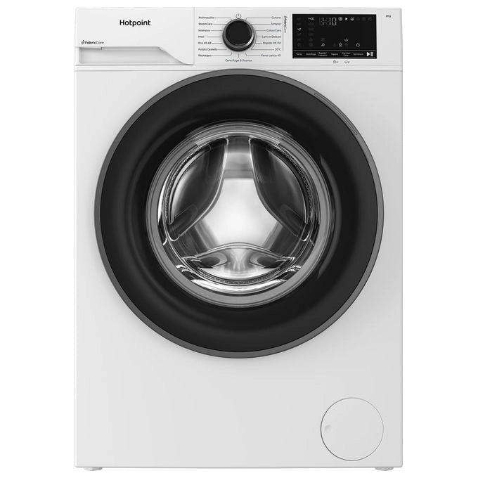 Hotpoint lavatrice HB 83 CARE IT, caricamento frontale, 8 kg, 1400 giri-min, classe A, motore inverter, vapore, bianco