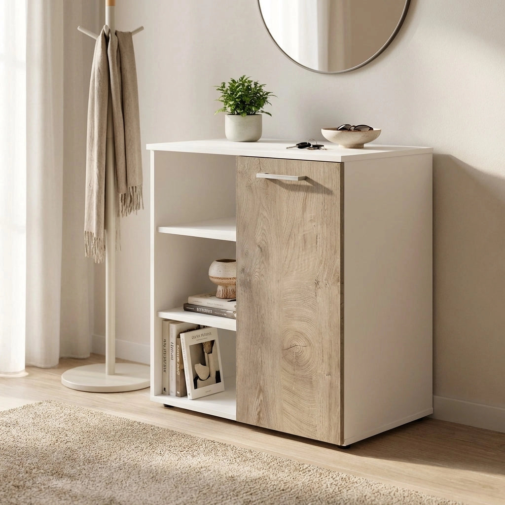Mobile Ingresso Moderno Salvaspazio in Legno Composito cm 68x35x87 - LOUIS