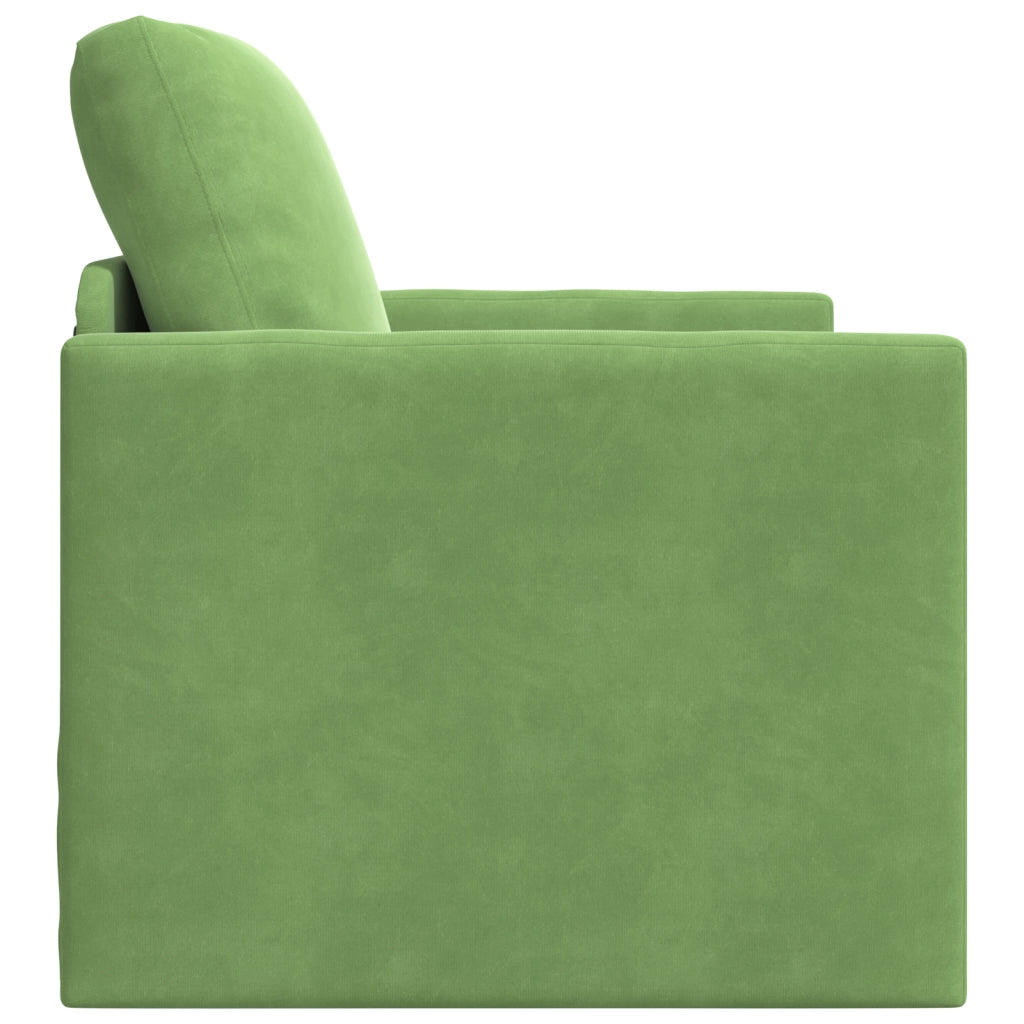 Divano Letto 2-in-1 Verde Chiaro 74x77x81 cm Velluto