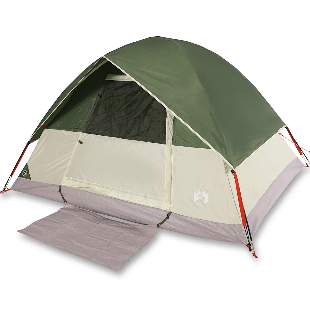 Tenda da Campeggio a Cupola per 3 Persone-Tenda per Escursionismo Verde Impermeabile 404597