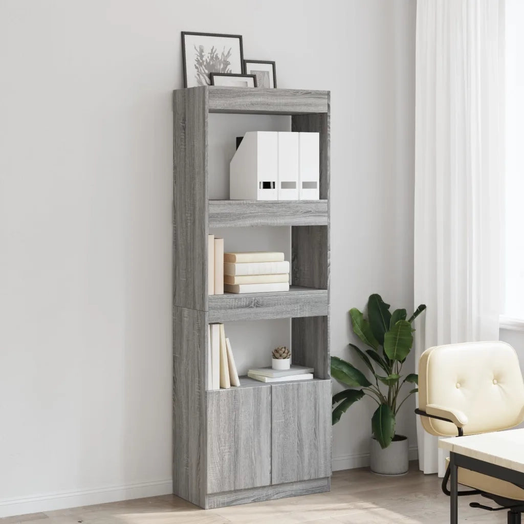 vidaXL Credenza Grigio Sonoma 63x33x180 cm in Truciolato