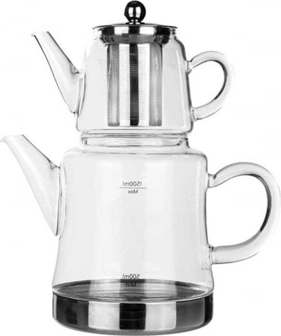 Teapot in vetro - capacità 450 ml - adatto per piastre a gas e elettriche