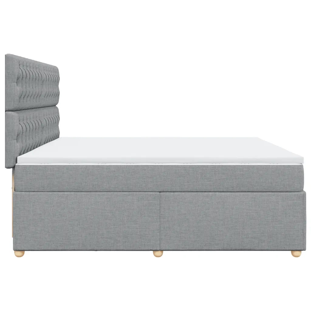 Giroletto a Molle con Materasso Grigio Chiaro 200x200cm Tessuto