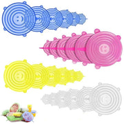 Detersivi in silicone - 24 pezzi - coperture riutilizzabili per piatti, lattine, frutta - diverse misure