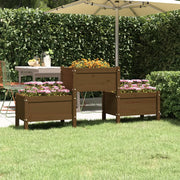 Fioriera Marrone Ambra 178,5x44x75 cm in Legno Massello di Pino 822250