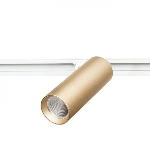 Faretto a cilindro MAVRO per binario trifase oro 230V LED 12W 38° 3000K