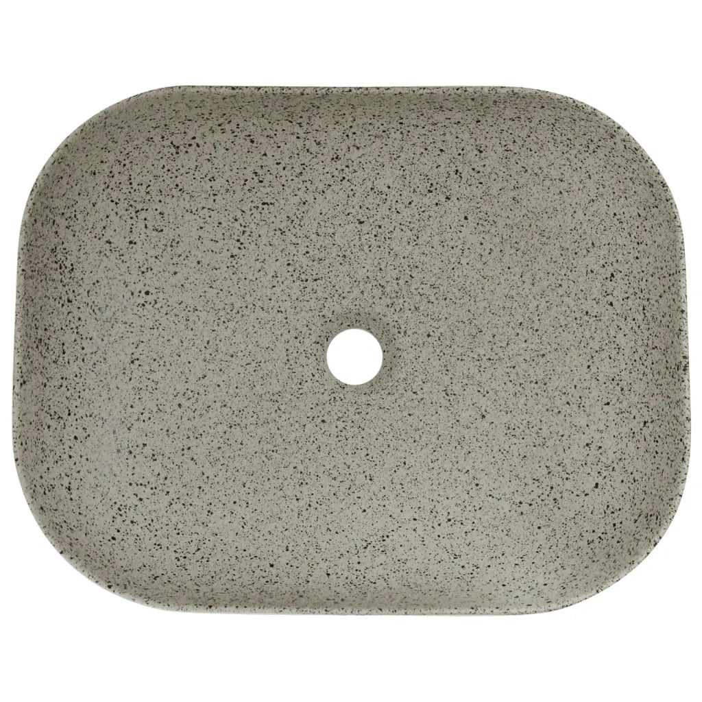Lavabo da Appoggio-Lavandino-Lavello Grigio Rettangolare 48x37,5x13,5 cm Ceramica