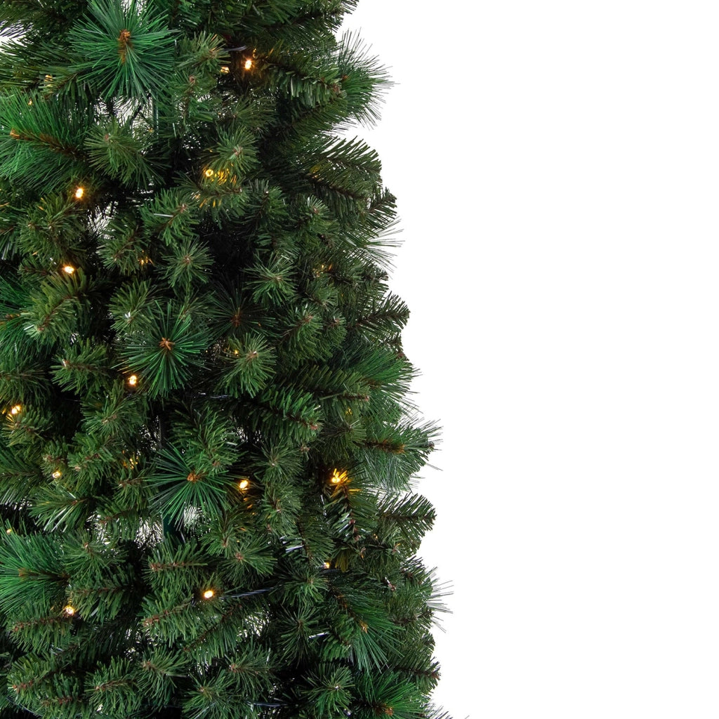 Albero di Natale Artificiale Pieghevole 210 cm 1013 Rami con Luci LED Verde