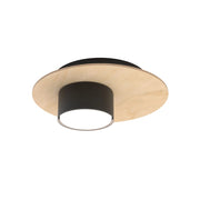 Faretto a soffitto PIXO in acciaio nero e legno naturale