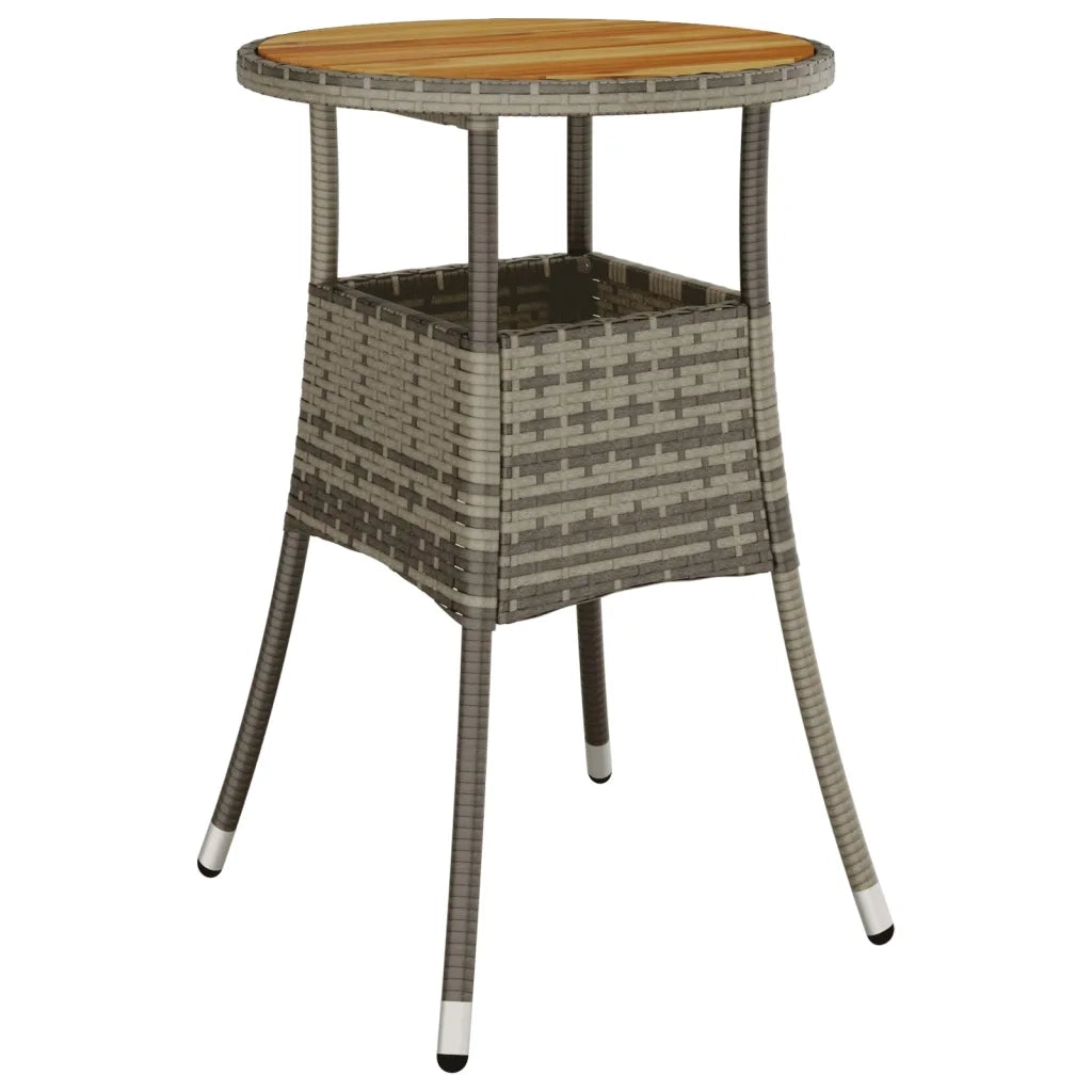 Set BistrÃ² da Giardino 3 pz con Cuscini in Polyrattan Grigio