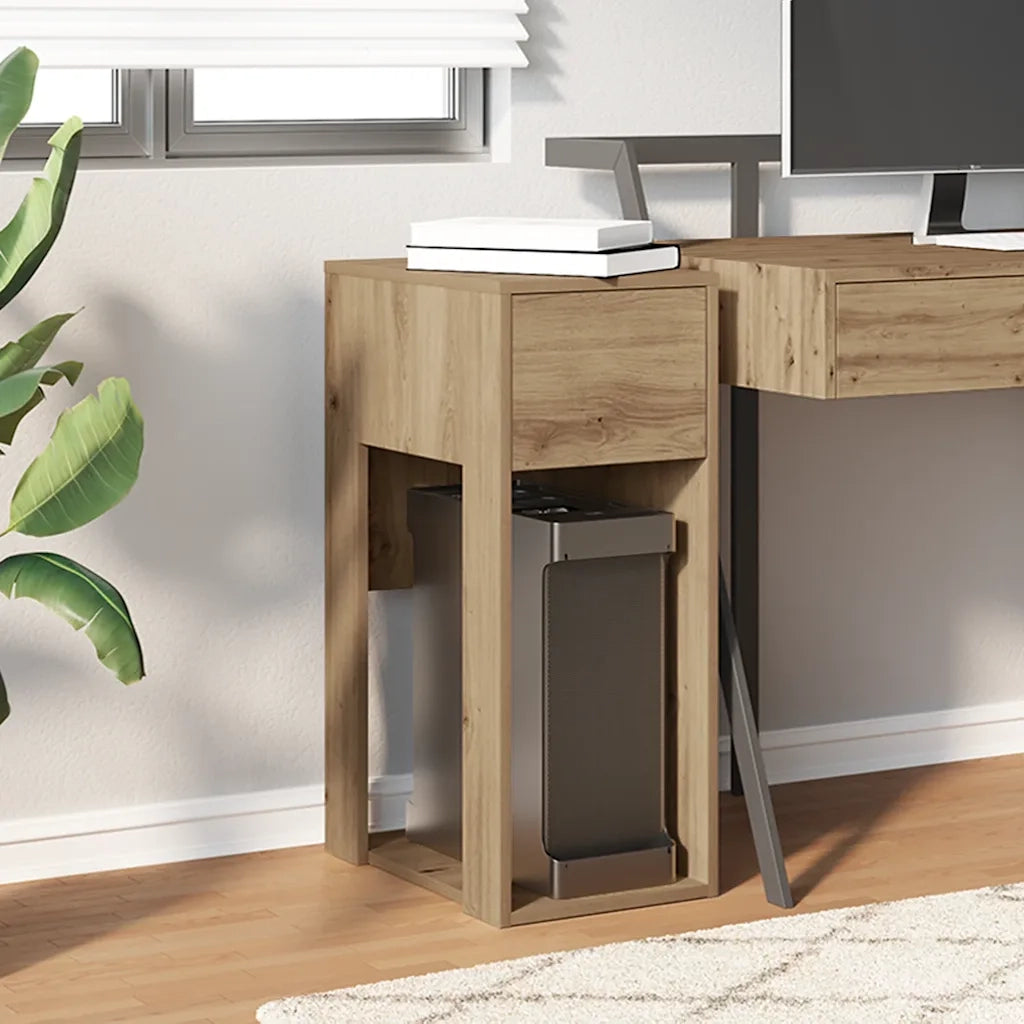 Supporto per Computer a Torre con Cassetto Rovere 30x44x74 cm CFW2439482